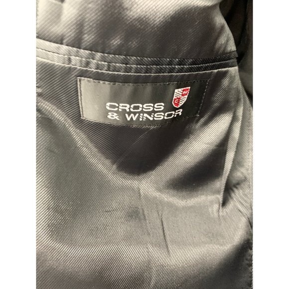 Cross & Windsor Mens 40R Black Polyester / Wool 2 Button Single Vent Blazer Dres - Picture 5 of 9